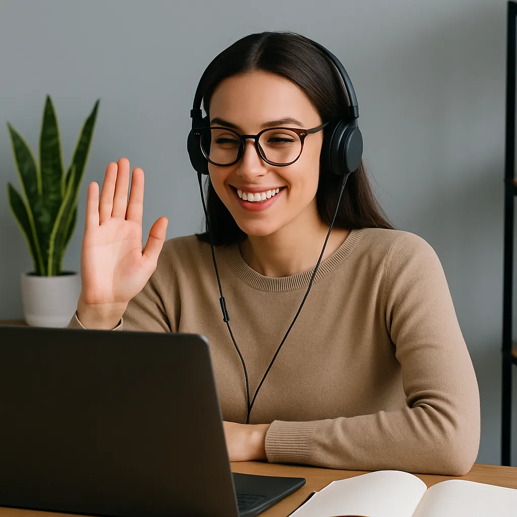 Nesxi team member in a video call with a client