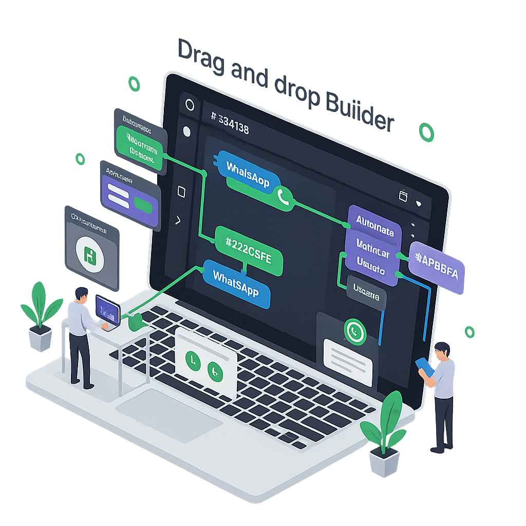 Visual workflow builder with drag-and-drop components