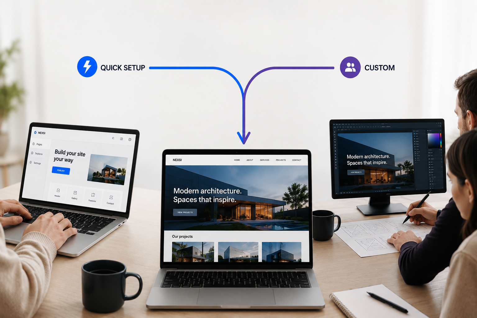 Two ways to create a professional website: quick setup or a custom solution