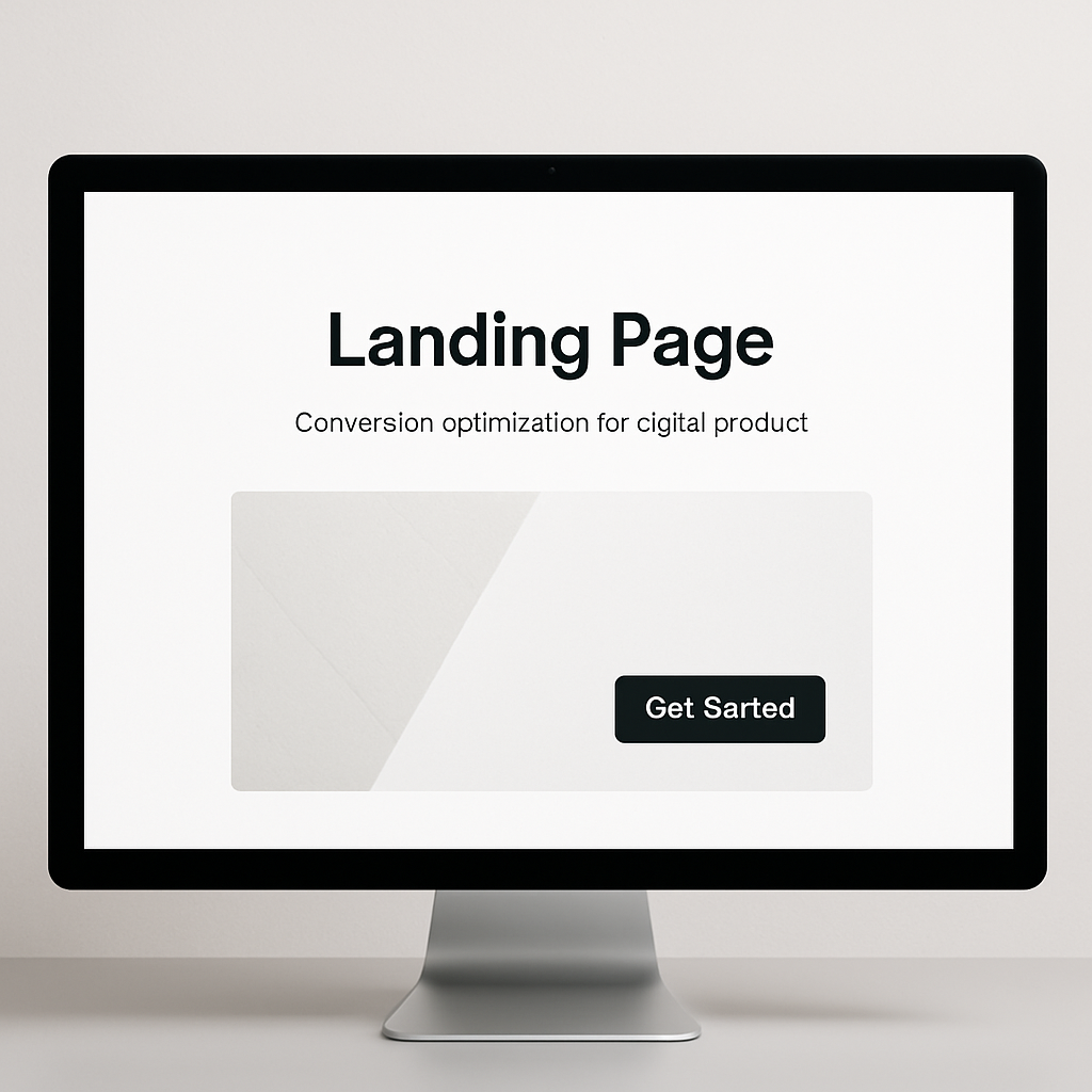 Landing page for a digital product